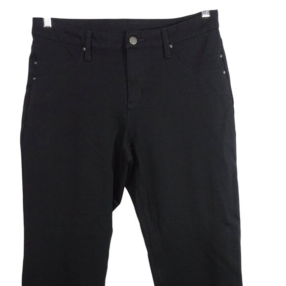 Time And Tru Black Soot Leggings Skinny Pants Women Size 10 Back Pockets ONLY - Picture 2 of 14